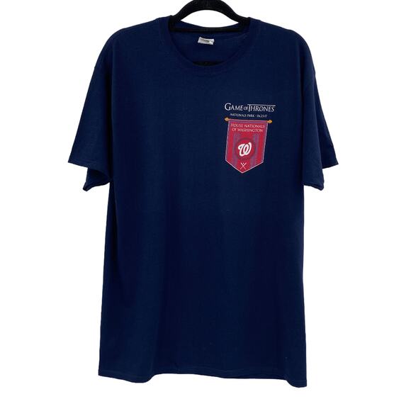 Game of Thrones Men's T-shirt - Graphic Print in Blue and Red  Size Large - Picture 1 of 6